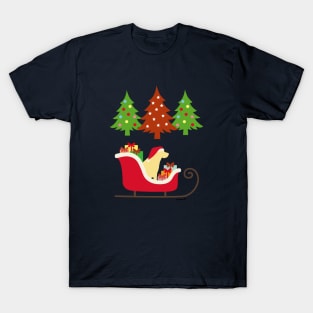 Yellow Labrador Christmas Sleigh T-Shirt